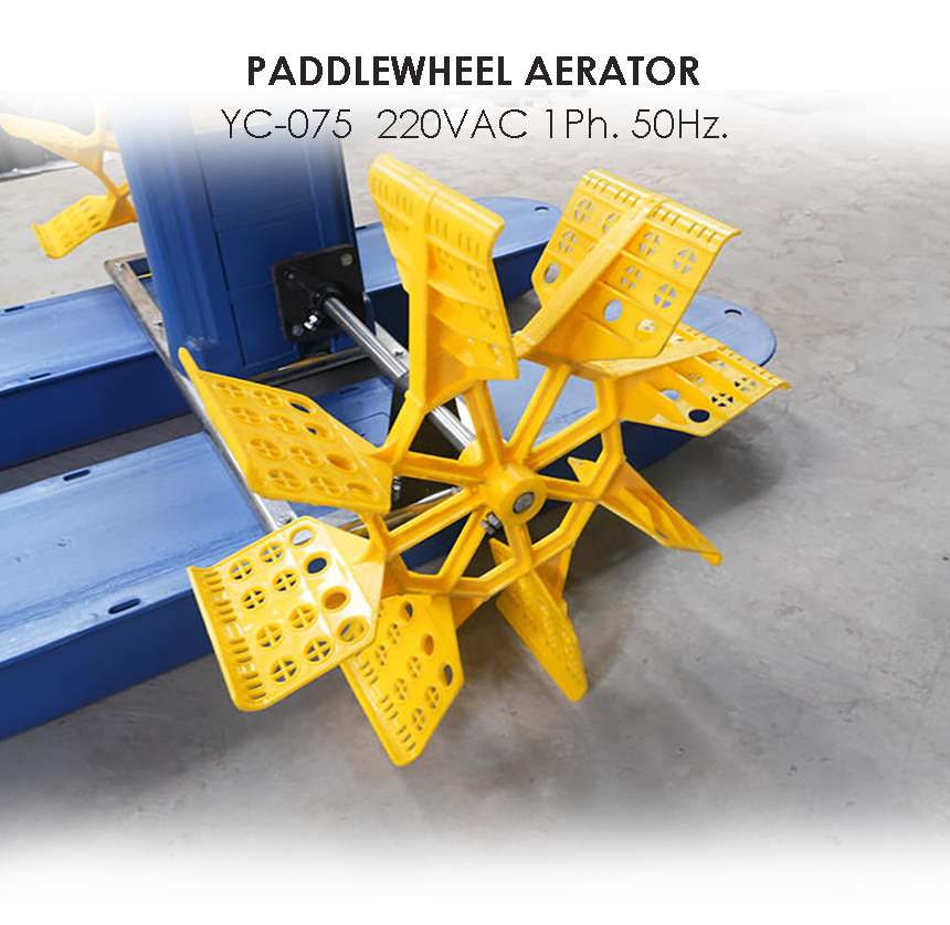 0.75Kw 220V Aquaculture Pond Water Treatment Aerator with 2 Impellers and Paddle Wheel Oxygen Machine